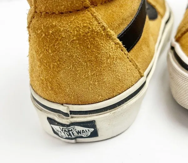 VANS Suede Wheat Tan Black SK8 High Top Sneakers, Size 6.5 - Image 12