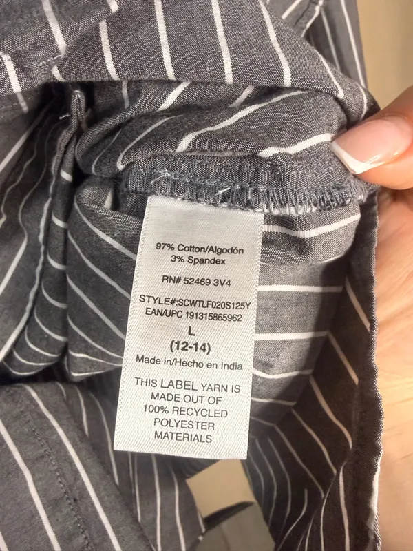 Scoop Oversized Cotton poplin blouse Gray Size L - Image 8
