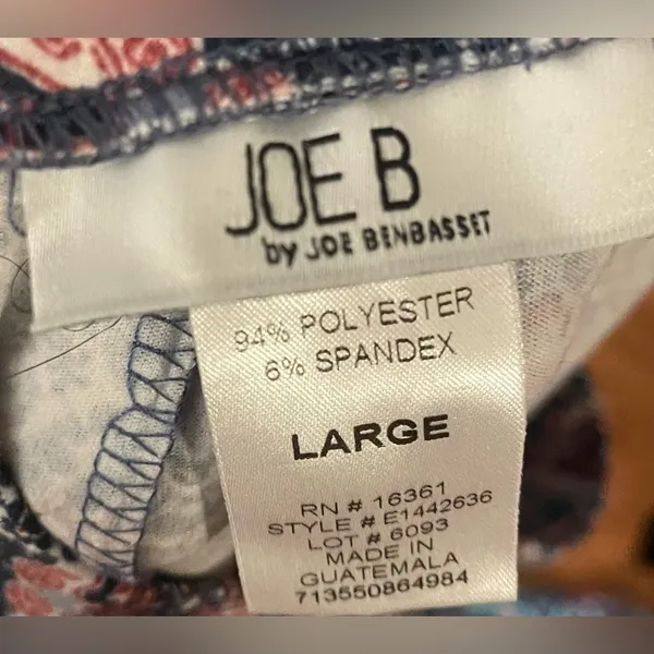Joe B- White with Boho detailing stretchy trousers‎ leggings Size L - Image 4