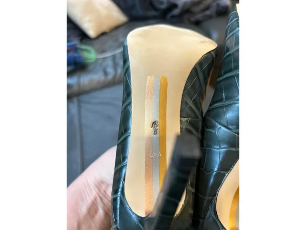 Sam Edelman Elegant Green Crocodile Print High Heelssize 6.5 - Image 6