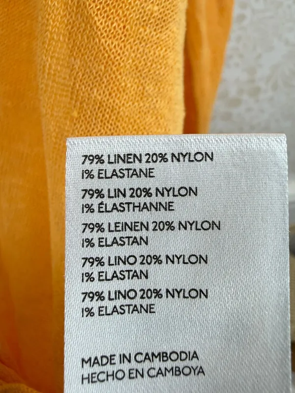 Maeve by Anthropologie Orange Oversized Linen V-Neck Sweater - Size - Medium - Image 7