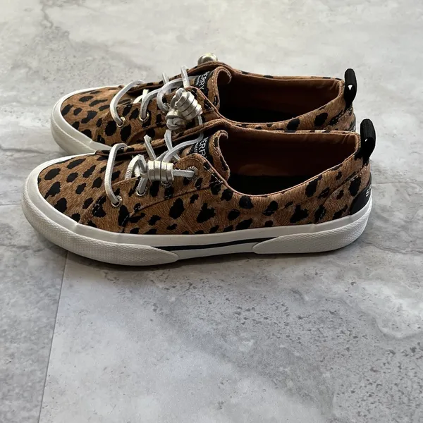 Sperry Womens Pier Wave Ltt Canvas Lifestyle Slip-On Sneakers Animal Print Sz 6‎ - Image 4