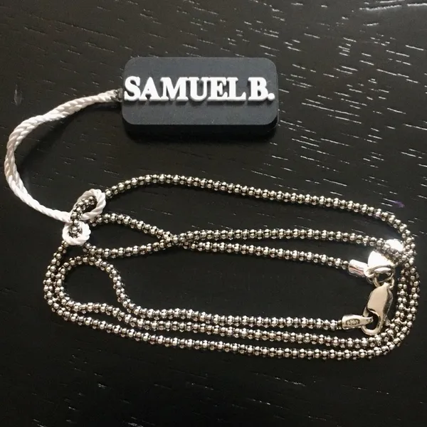 SAMUEL B Oxidized Sterling Silver Necklace Popcorn Chain 18 inches Brand New - Image 8