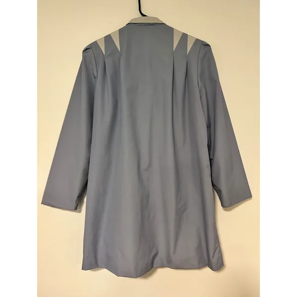 Mulberry Street Vintage Light Blue Collared Raincoat Padded Jacket Womens Medium - Image 7