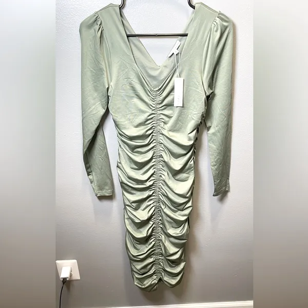 Baltic Born NWT Women's Camden Town Midi Dress Ruched Green‎ Size Small - Image 3