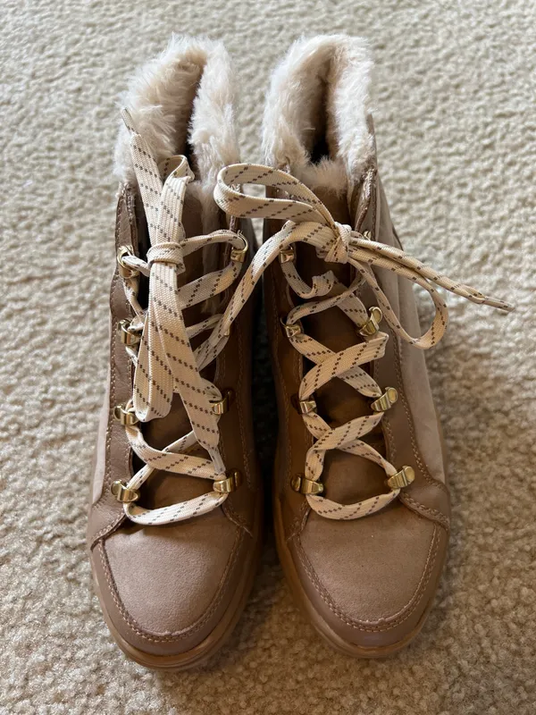 Nude Platform Boots Tan Size 6.5 - Image 2