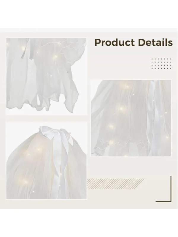 NEW Lighted Bride Veil Pearls 23.6-31.5 In Tier Wedding Veil Bachelorette - Image 3
