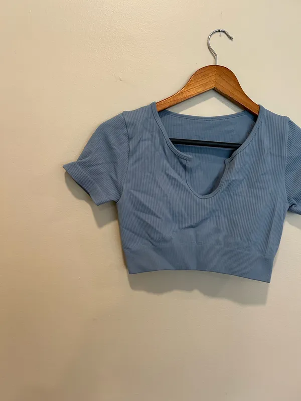 Athletic cropped tee Blue Size M - Image 3