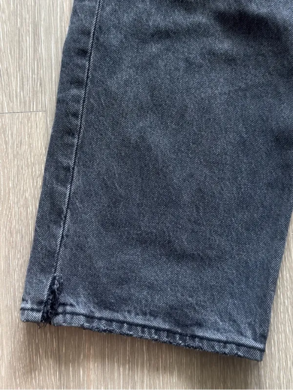 Abercrombie & Fitch Baggy Low Rise Jeans Gray Size 24 Short Distressed Hem - Image 12