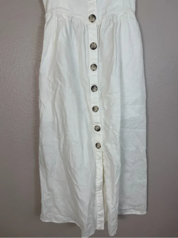 Reformation Tori Linen Dress White size 4 $249 Button Down Sundress - Image 12