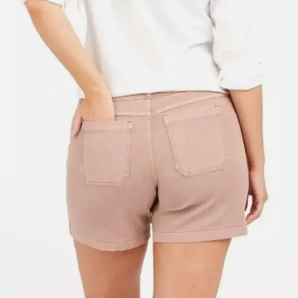 NWT SPANX Stretch Twill Shorts, 6" Mauve Mid-rise Pull-on #20358R Pockets - Image 2