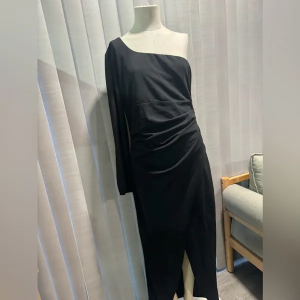 ZESICA one shoulder long sleeve ruched dress ✨ - Image 13