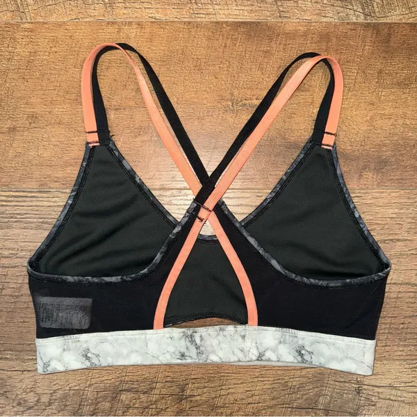 Brooks Black and Gray Marble Print Women's Sports Bra - Image 11