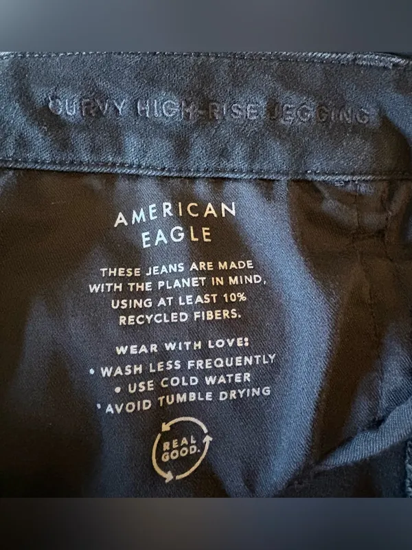 American Eagle Curvy High Rise Jegging Black Dream Stretch Womens Size 18 Long - Image 7
