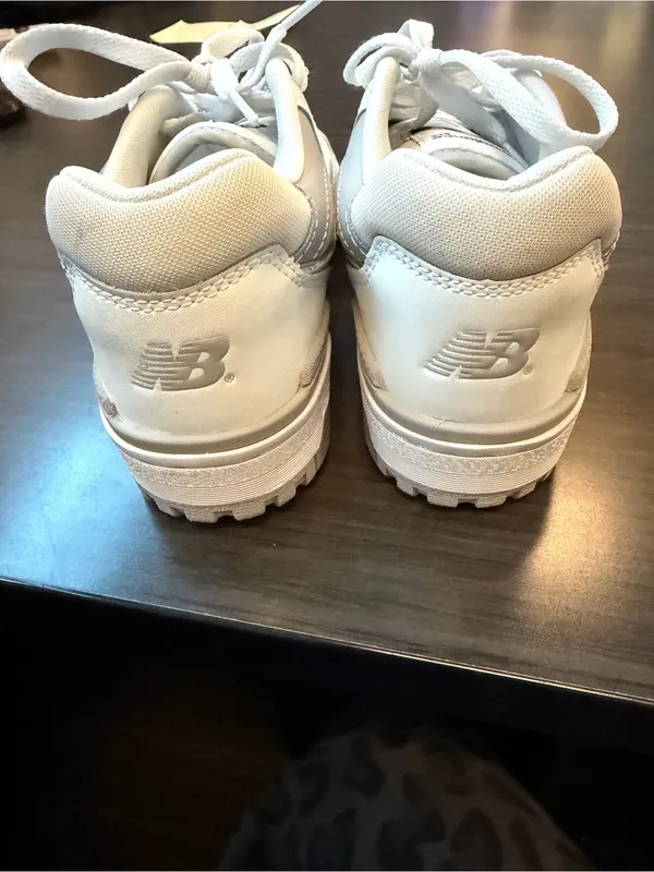 New Balance 550 Women’s 7.5 White Gray Sneakers Leather Retro Basketball - Image 5