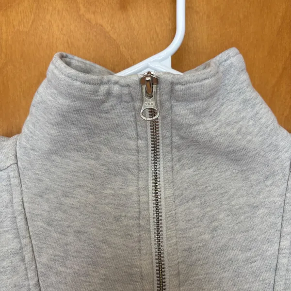 Everlane Quarter Zip Sweatshirt Women‎ XL Gray Organic Cotton French Terry - Image 3