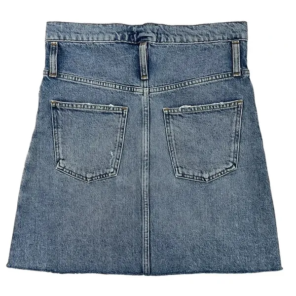 AGOLDE 90's Denim Mini Jean Skirt High Waisted Blue Cotton Festival Size 24 - Image 7