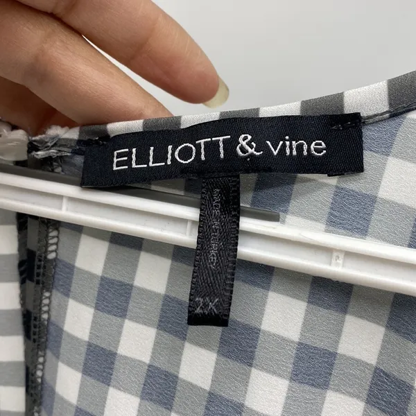 Elliot & vine black white gingham peplum tank Top - Image 2