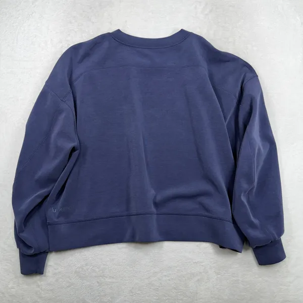 Lululemon XL Perfectly Oversized Cropped Crew Softstreme Night Sea Sweatshirt - Image 10