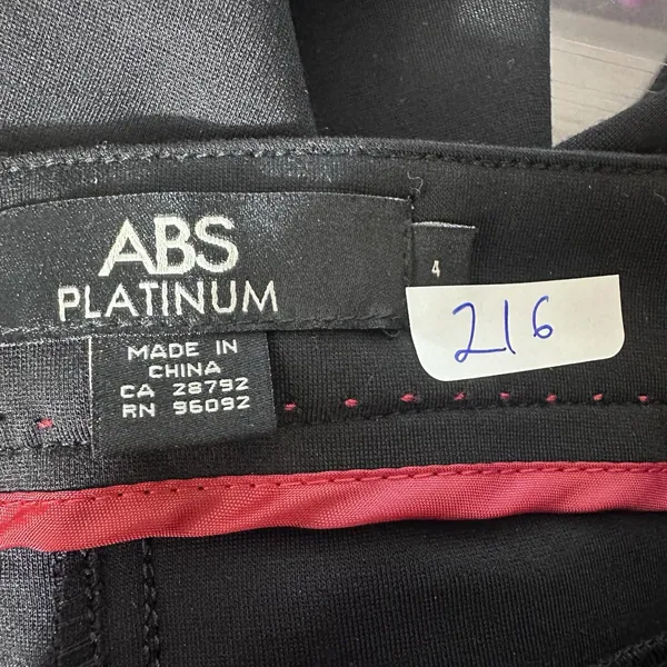 ABS Platinum Ponte Moto Pants Womens 4‎ Black Skinny Stretch Side Zip Trousers - Image 5