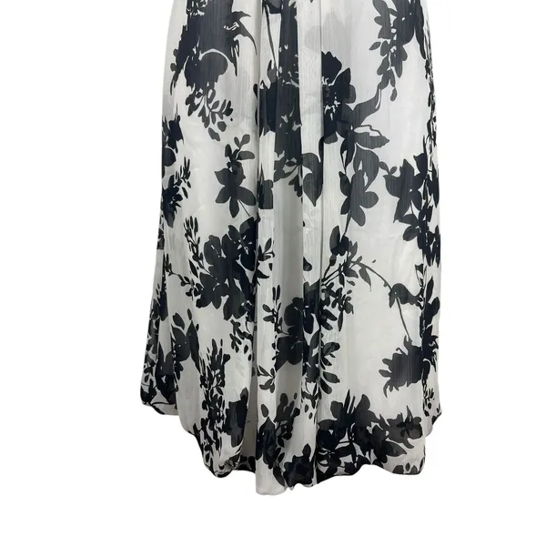 David’s Bridal Black White Floral Strapless Bridal Bridesmaid Party Dress 10 NWT - Image 4