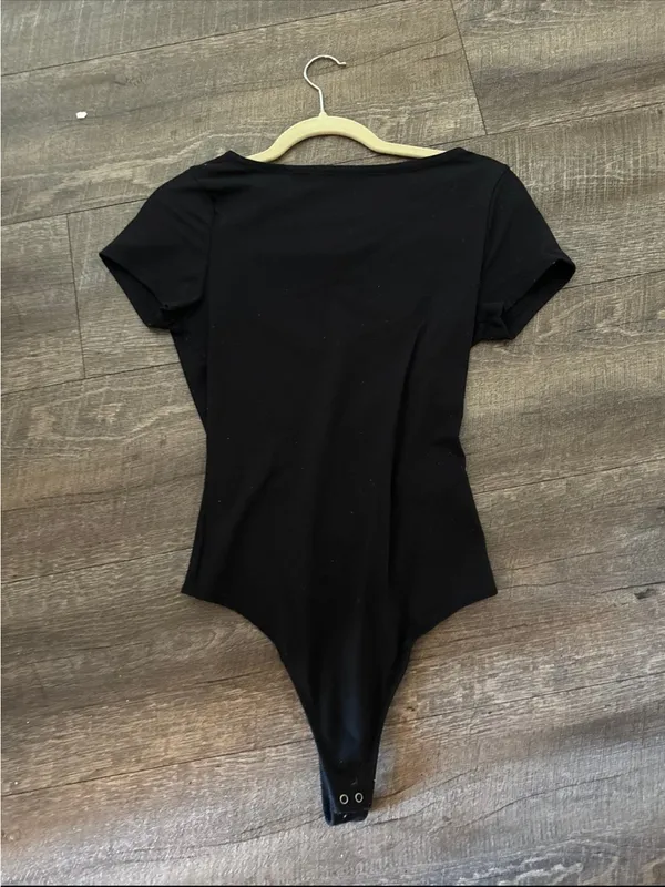 Abercrombie Black Short Sleeve Bodysuit - Image 2