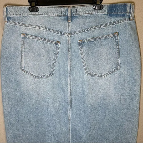 NEW Abercrombie & Fitch front slit denim midi skirt women’s plus size 18 / 34 - Image 7