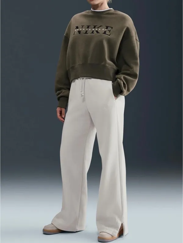 Nike Sportswear Phoenix Fleece High-Waisted Wide-Leg Pants NWT Tan Medium - Image 8