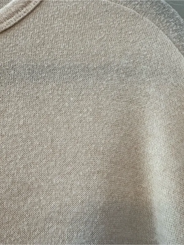 Quince beige cream colored lightweight high low long sleeve sweater small - Image 15