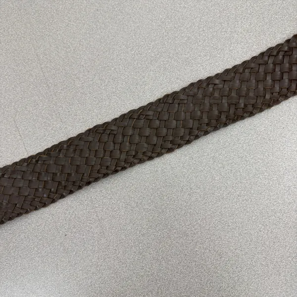 LOFT Belt Womens Small Brown Woven Leather Wide Waist Cinch Braided Boho - Image 4