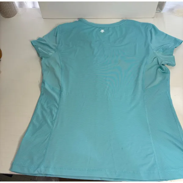 Tek Gear DryTek Light Blue Shadow Stripe Athletic Tee XL - Image 2