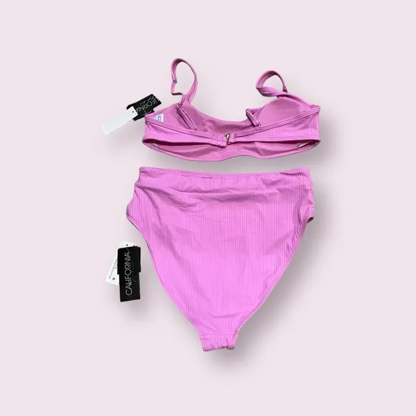 California Waves Pink High Waist Swimsuit Size Large Nwt. - Image 5