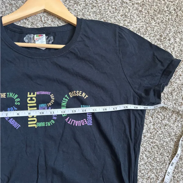 🦋 Fruit of the Loom Blue Graphic Tee RBG Ruth Bader Ginsburg Feminist Girl Power - Image 5