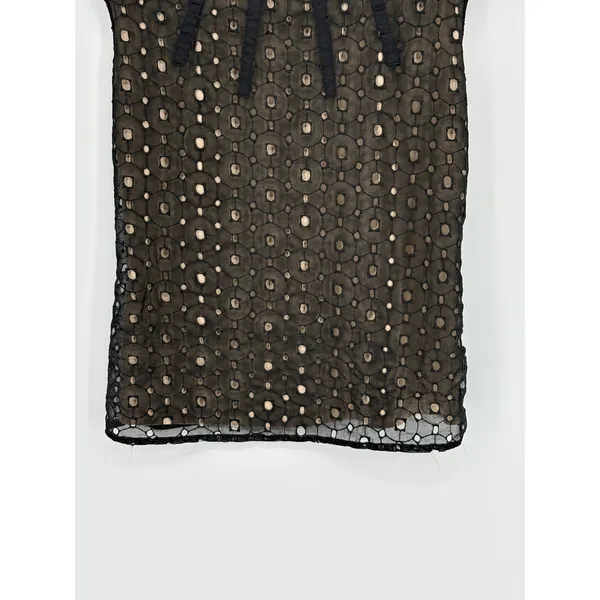 The Limited Blouse Women Medium‎ Black Lace Cap Sleeve Keyhole Back Coquette - Image 9