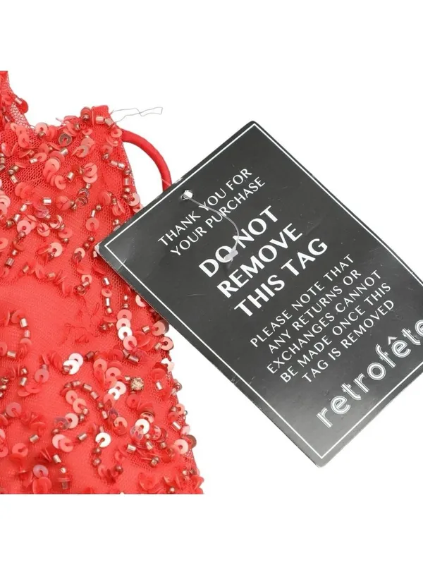 Retrofête Coral Sequin Mini Dress XL NWT - Image 6