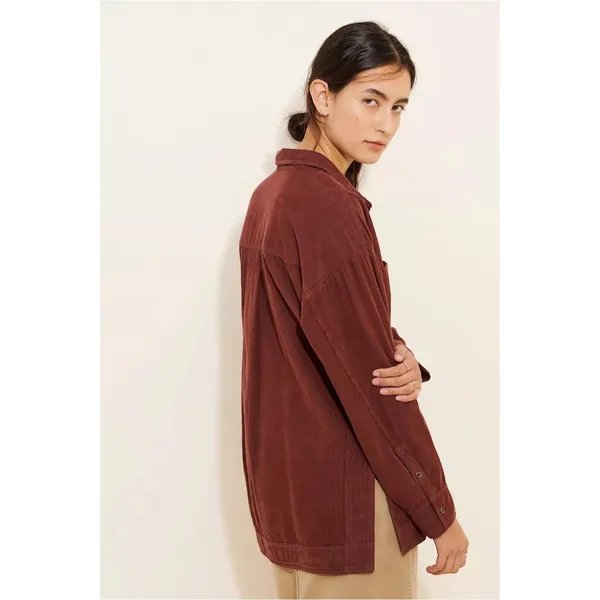Anthropologie Pilcro Corduroy Popover Tunic Top in Brown Large 70s Fall Bohemian - Image 2