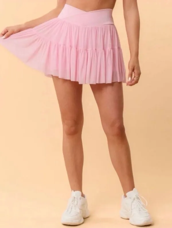 NWT! Popflex Target X Blogilates Women's Ballerina Skort Skirt Pink Size Large - Image 9