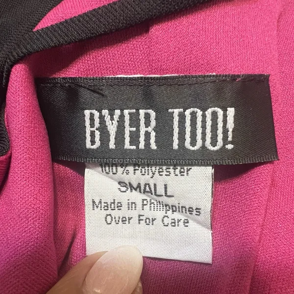 Byer Too Whimsygoth Midi Dress Mesh Black Overlay Pink Underlining Size Small - Image 10