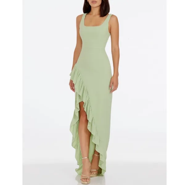 Dress the Population Women’s Charlene Ruffle Maxi Dress Gown Sage Green Size S - Image 14