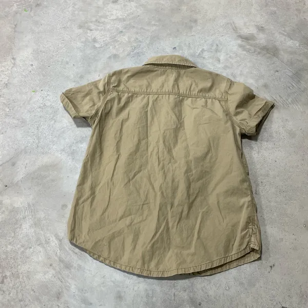 Carhartt Womens Brown Duck Short Sleeve Top Blouse Button Down Size Medium 8-10 - Image 7