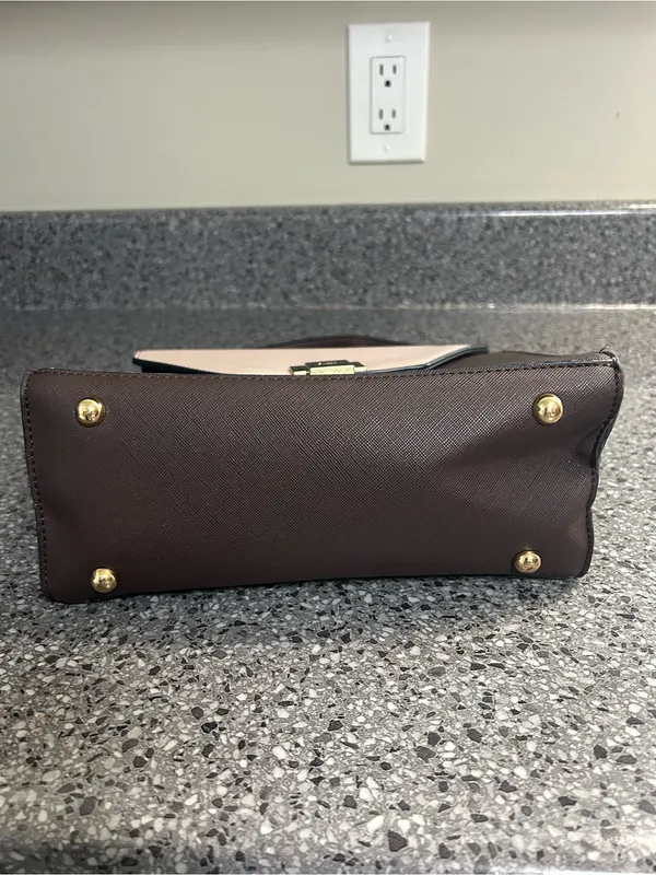 Vintage Dune London Two-Tone Top Handle Satchel in Cream I and Plum - Image 7