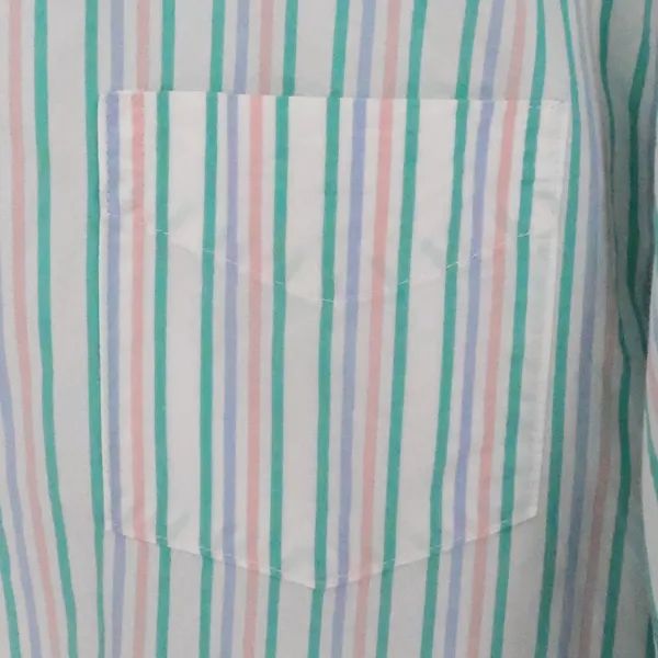 Aerie Striped Button Shirt Womens Size M Cotton Coastal‎ Pocket Beachy Pastel - Image 4