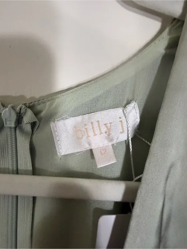 NWT Billy J Amara Maxi Dress Sage Green Olive Size 12 - Image 6
