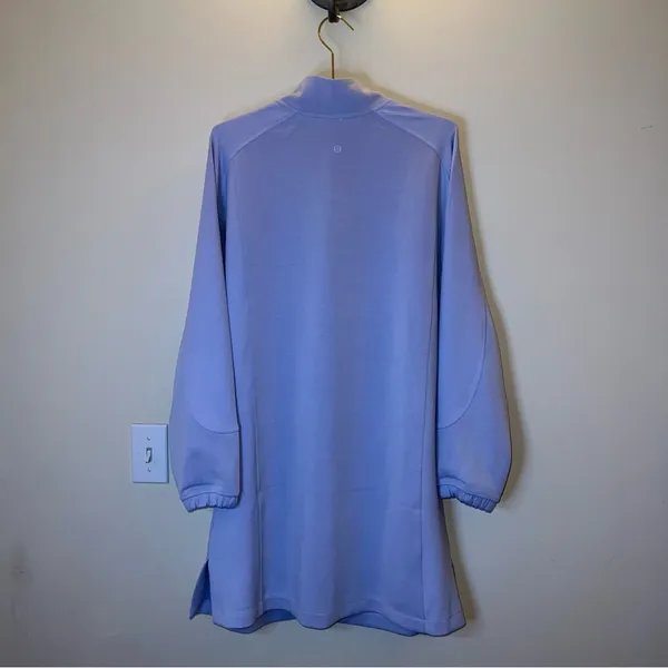 lululemon Softstreme‎ Long Sleeve Half-Zip Dress Lilac Smoke Sz L - Image 2