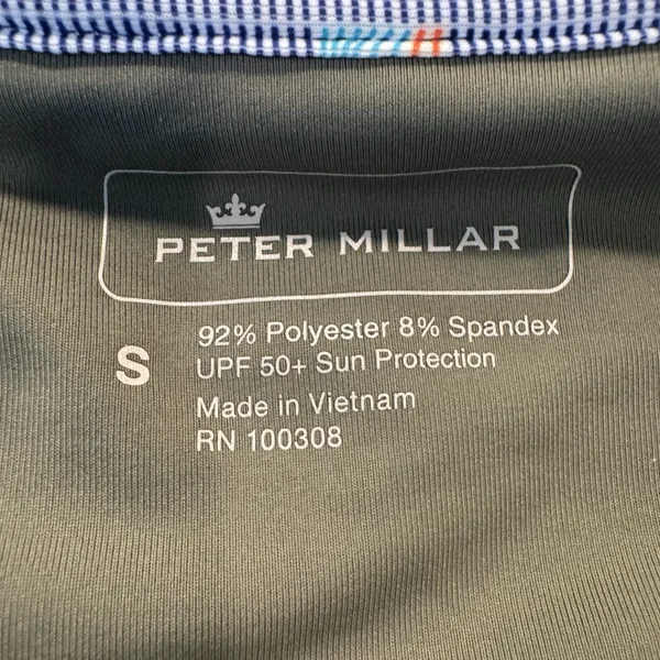 Peter Millar Golf Tennis Sleeveless 1/4 Zip Polo Shirt Womens Small Olive Green - Image 8