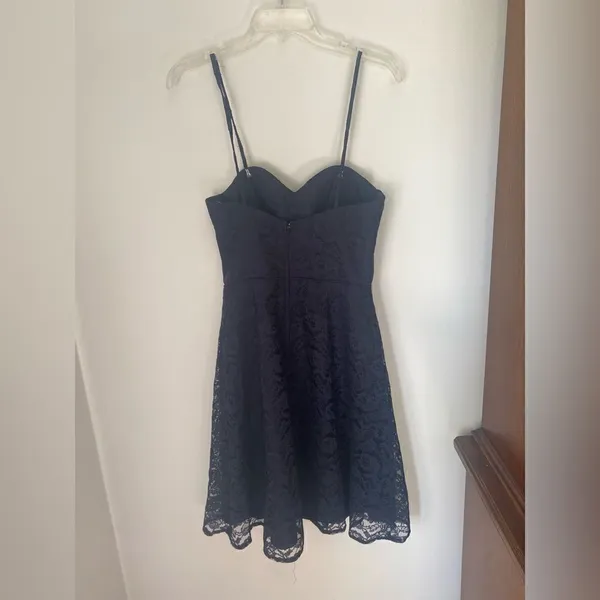 Wtoo Watters Navy Lace Sweetheart Spaghetti Strap Dress Size 4 - Image 9