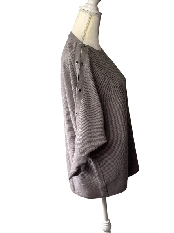 Jennifer Lopez sweater, size 1X, boat neck, dolman sleeves, cozy, ribbed knit - Image 5