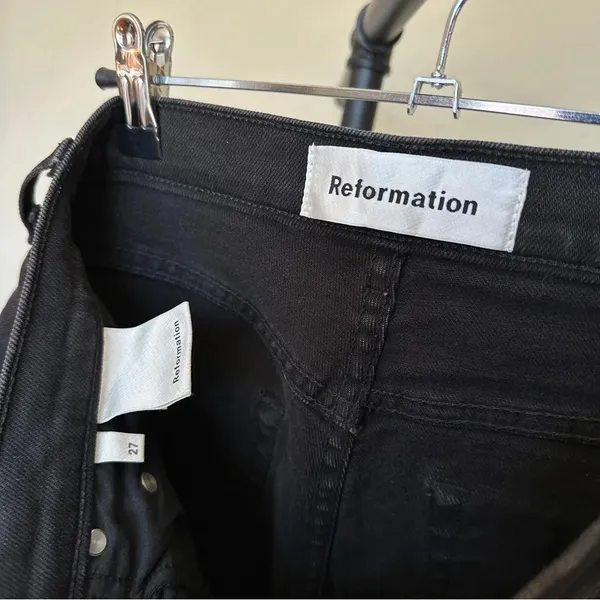 Reformation Hendrix High Rise Denim size‎ 27 black - Image 6