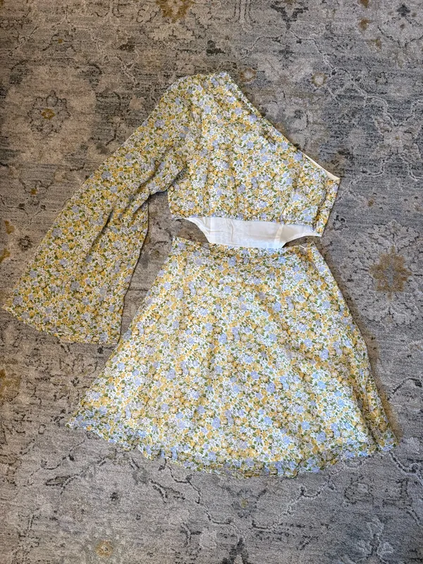One Sleeve Sky to Moon Floral Dress - Image 5