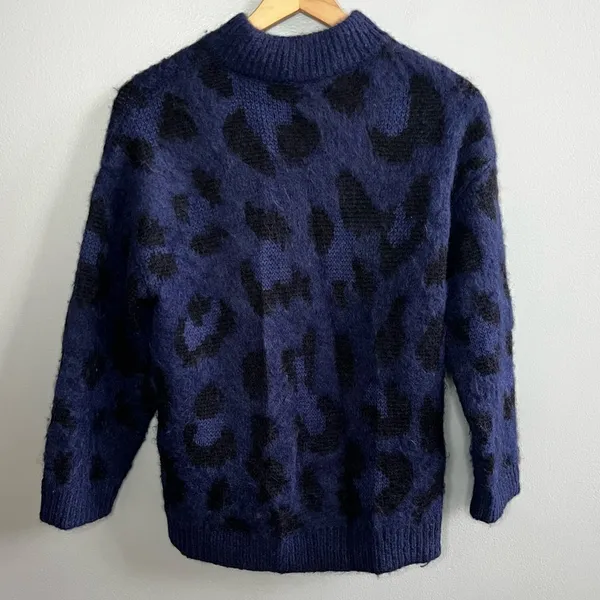 Kate Spade Leopard Print Alpaca Wool Blend Sweater Size Small - Image 7